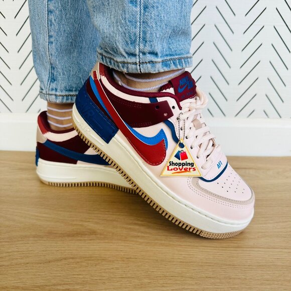 ❤️Nike Air Force 1 Low Shadow Sz 10 Women Shoes Pink Burgundy Sneaker CI0919-601 - Picture 3 of 14